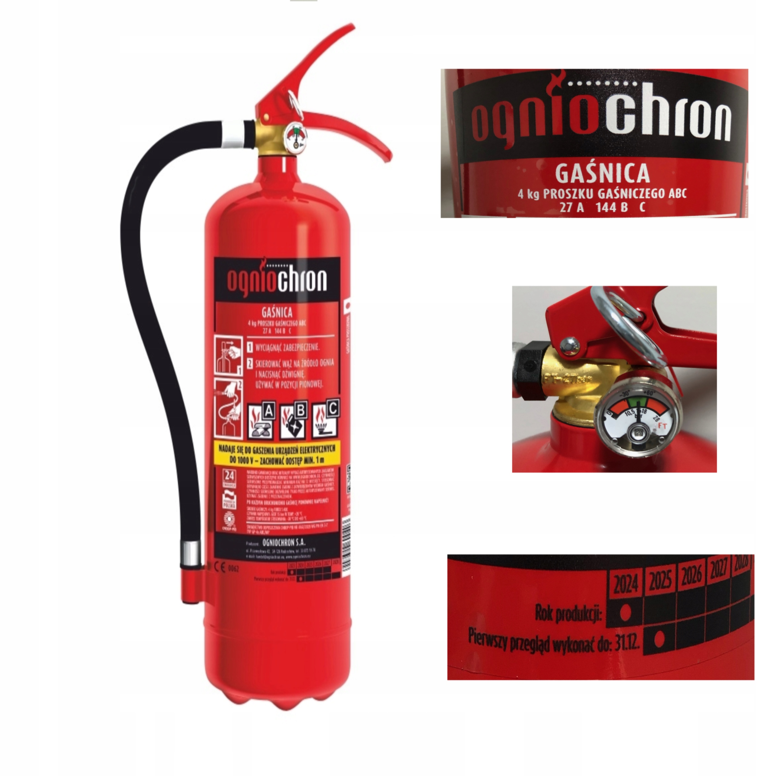 Práškový hasiaci prístroj Ogniochron GP-4x ABC/MP 6,8 kg